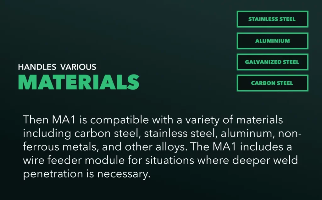 Welds many materials